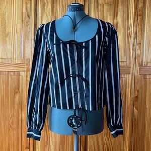 K/lab Striped Bow Blouse Black & White Size Small BNWT